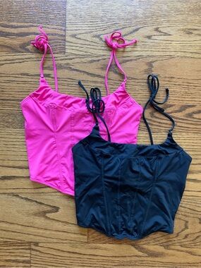 Bundle of Gilly Hicks Hollister Micro Corsets in Black and Pink